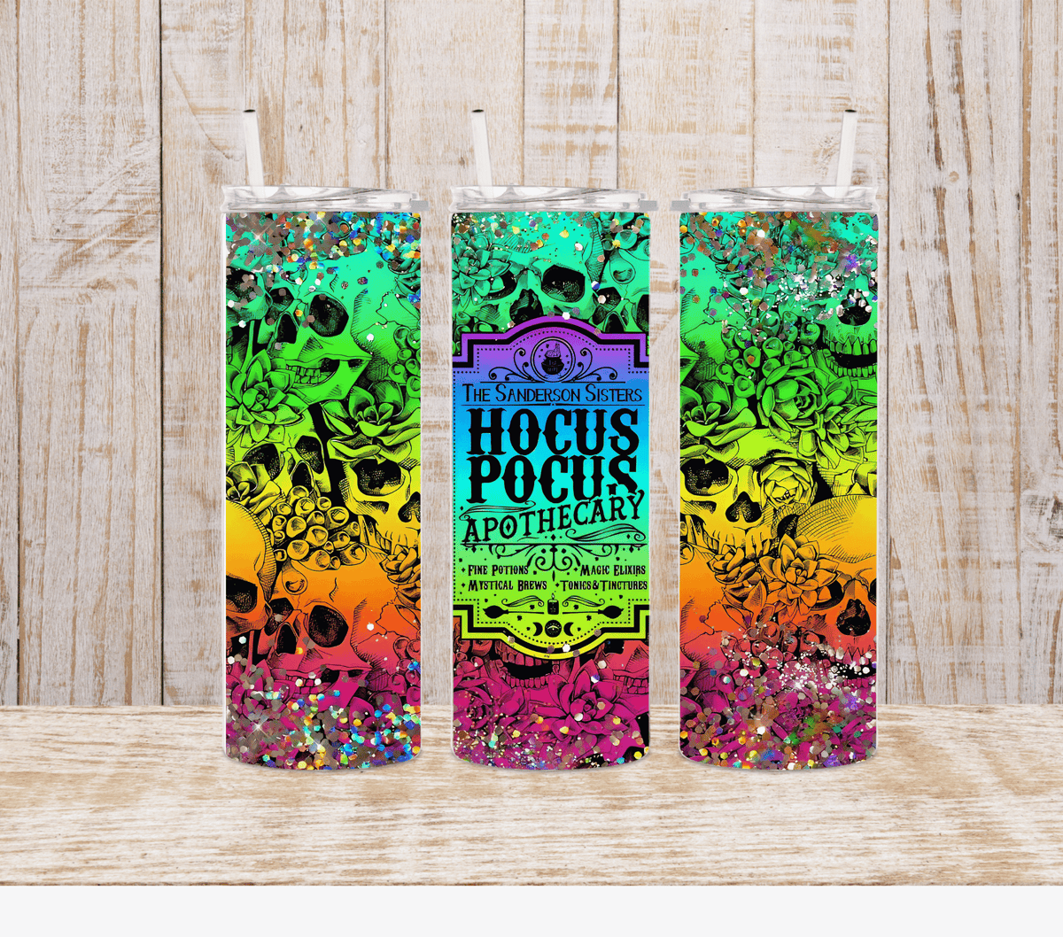 20 oz skinny colorful hocus pocus tumbler