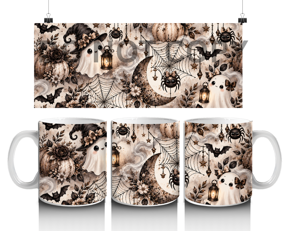 15 oz coffee mug brownish ghost