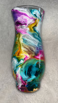 Flower vase colorful ink swirl