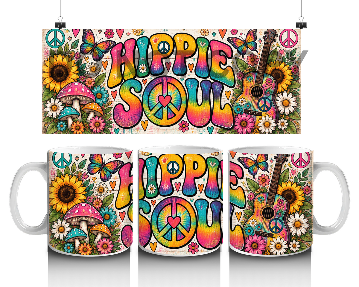 15 oz coffee mug hippie soul