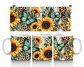 15 oz mug sunflowers and butterflies