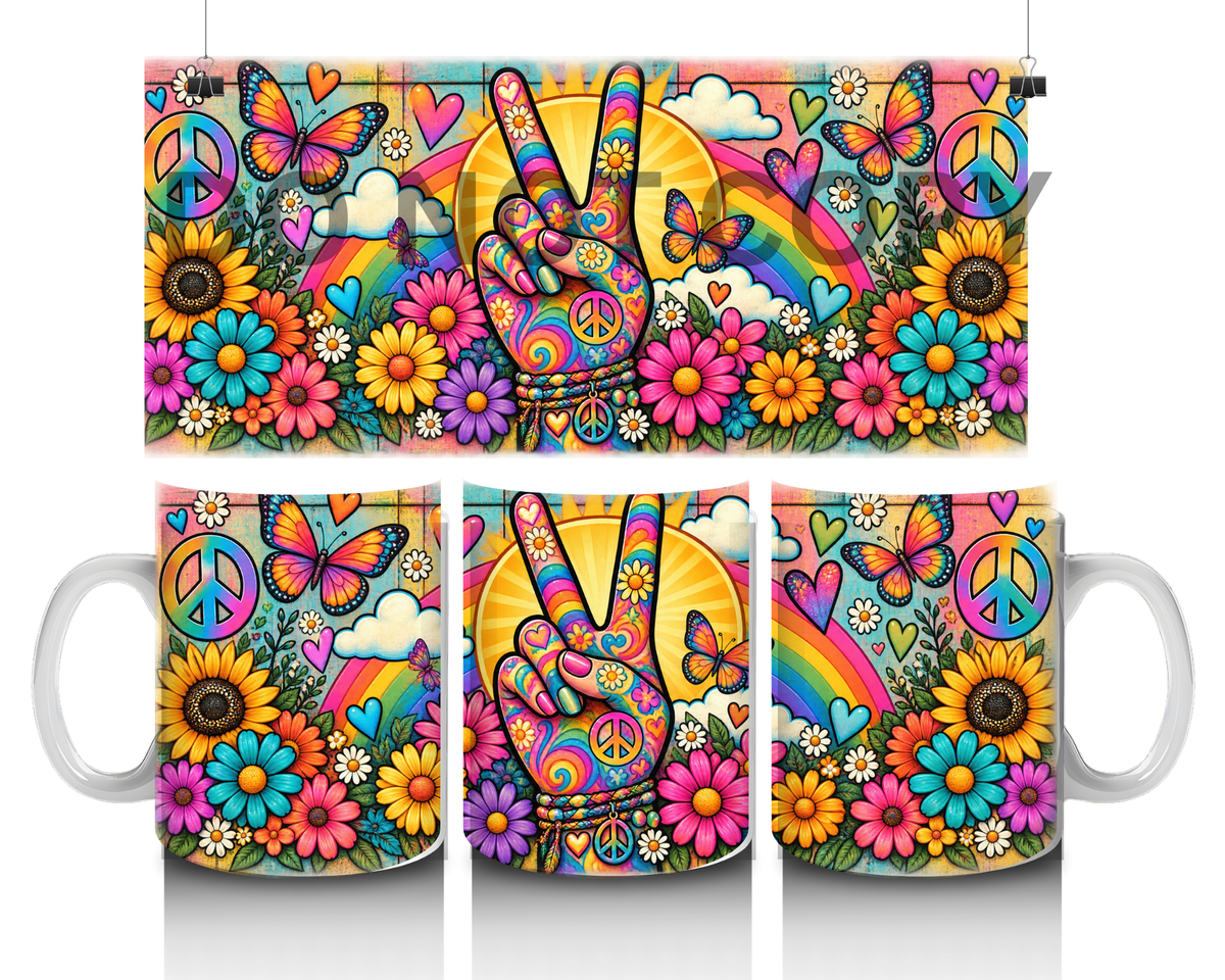 15oz mug peace sign