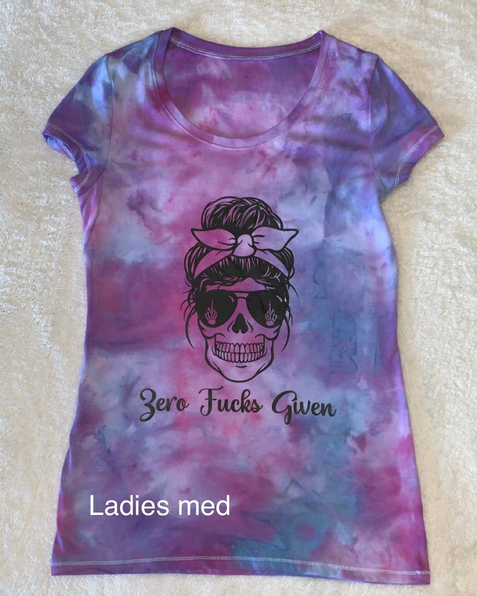 Tye dye tshirt zero fucks